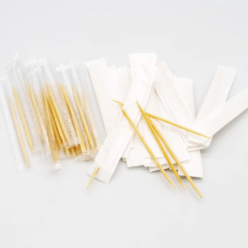 High quality disposable bamboo toothpick individually paper wrapped toothpicks