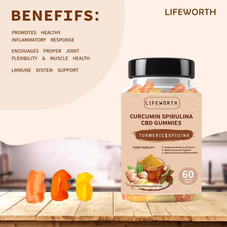
Lifeworth Broad-spectrum health medical care supplies hemp candy gummies gummy bears 
