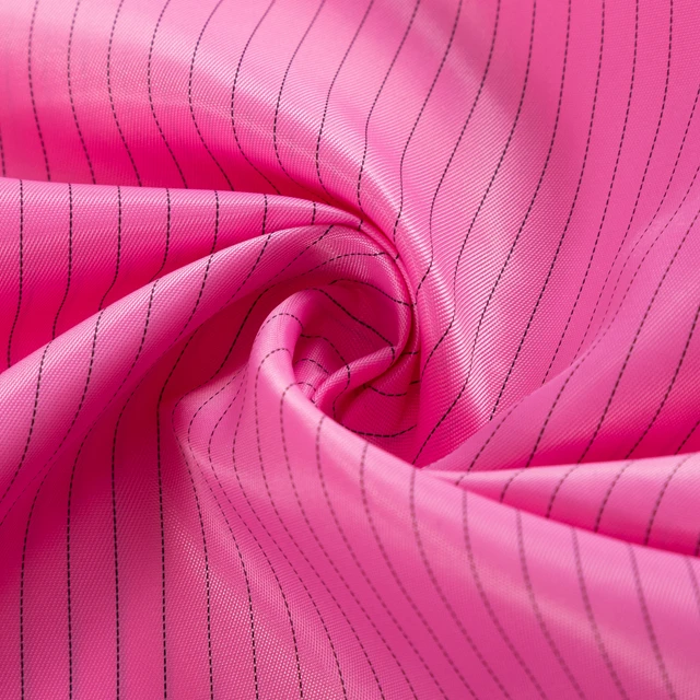 Antistatic esd safe conductive cleanroom polyester clothing fabric