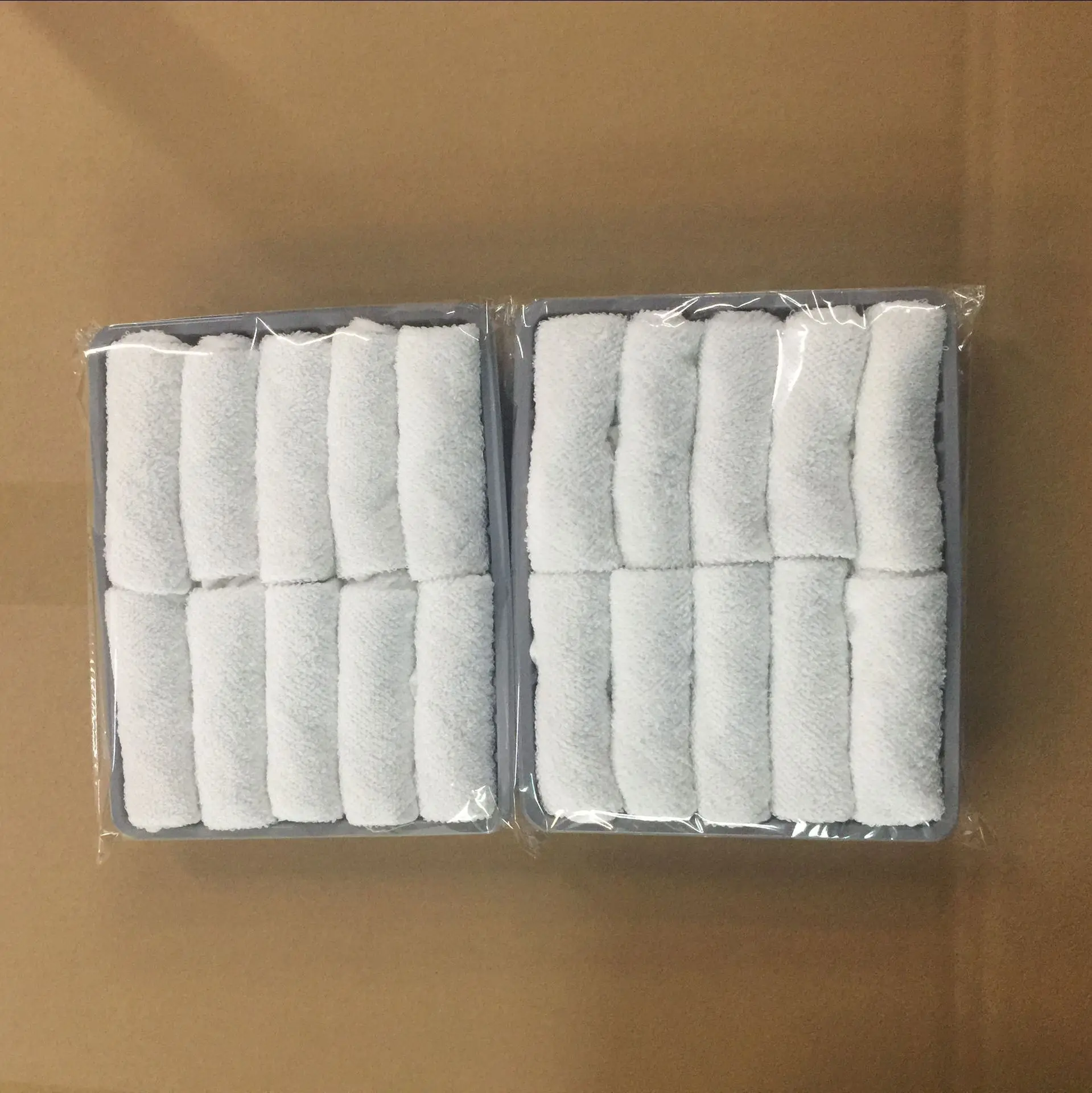 100%Cotton Airline Hot Cold Hand Towels Square 25x25cm White Clean Airplane Face Wet Towels Wholesale