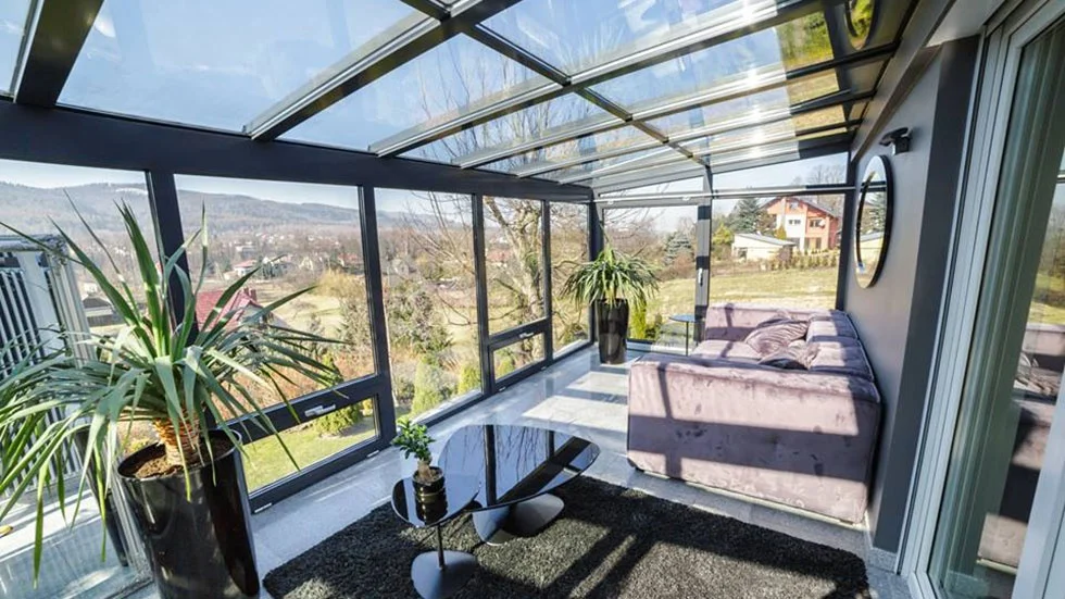 patio enclosures  glass winter garden homes for sale oblique roof sunroom front glass porch extension