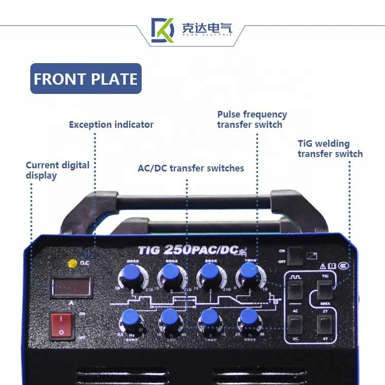 TIG 250PAC/DC 110V/220V High Power Welder MIG/MMA/TIG/Arc Igbt Inverter Electric Pulse Welding Machine For Weld