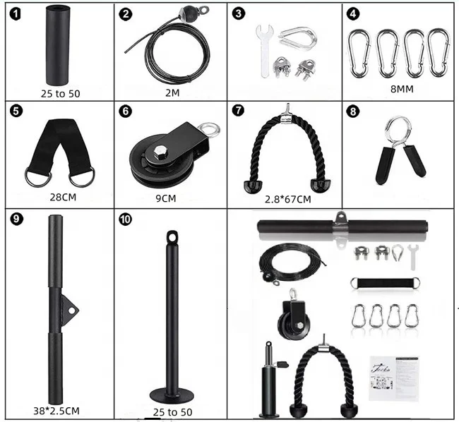 Factory 2022 new DIY 13 in 1 complete functions rope pulley kit gym accessories gym equipment