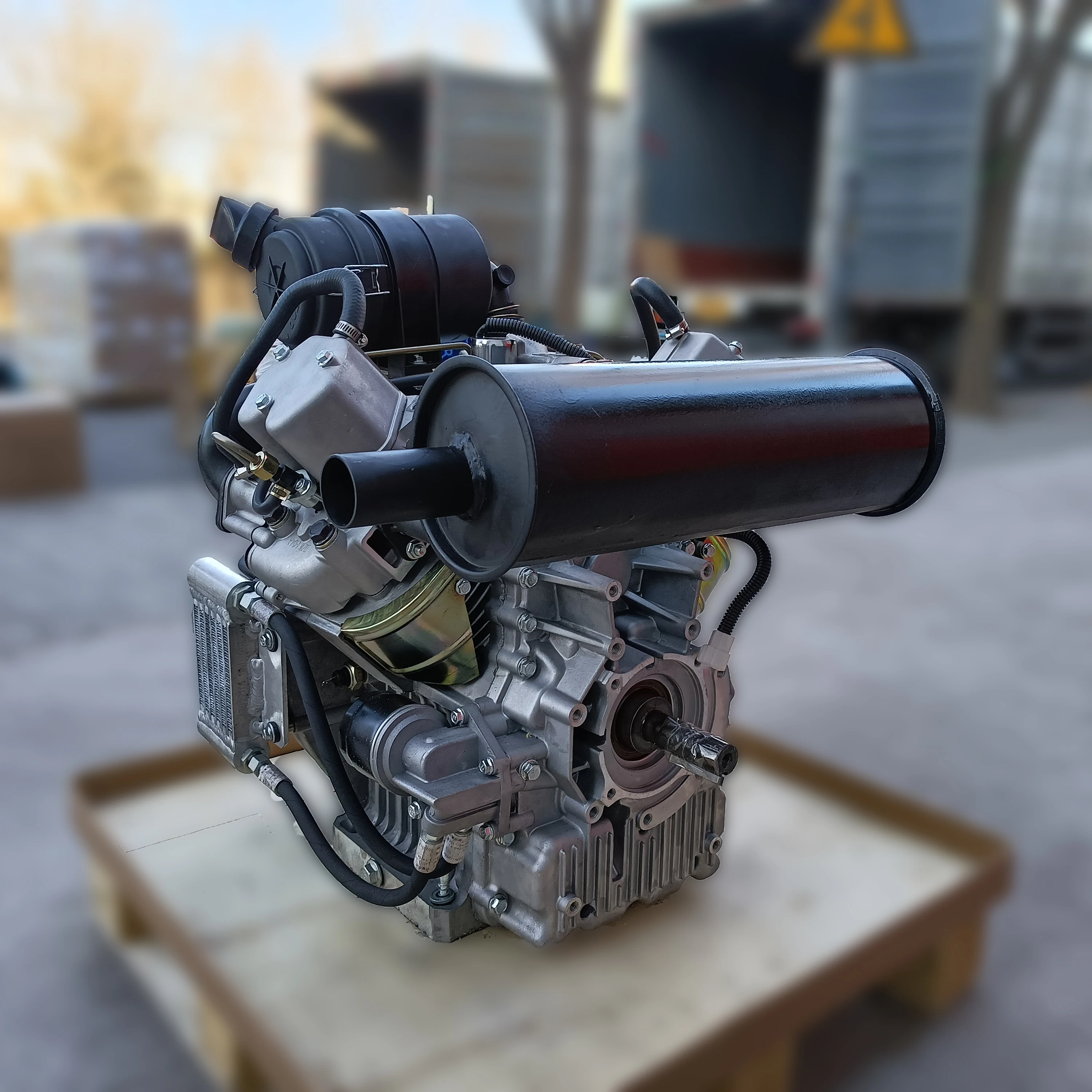 Китайский дизельный двигатель V-twin с водяным охлаждением 16 л.с. 12 кВт 3000 об/мин маленький