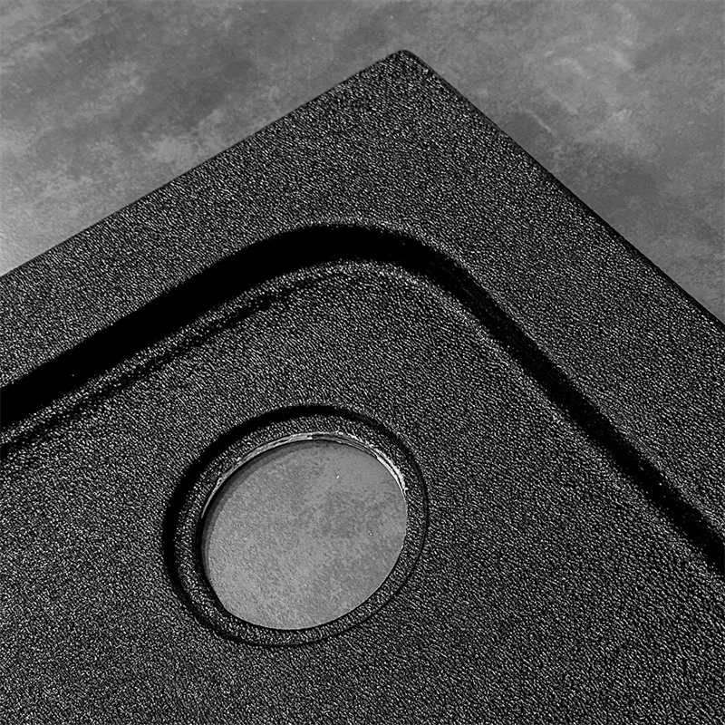 70x70 80x80 90x90 bathroom Lightweight pan shower base black flat acrylic stone shower tray