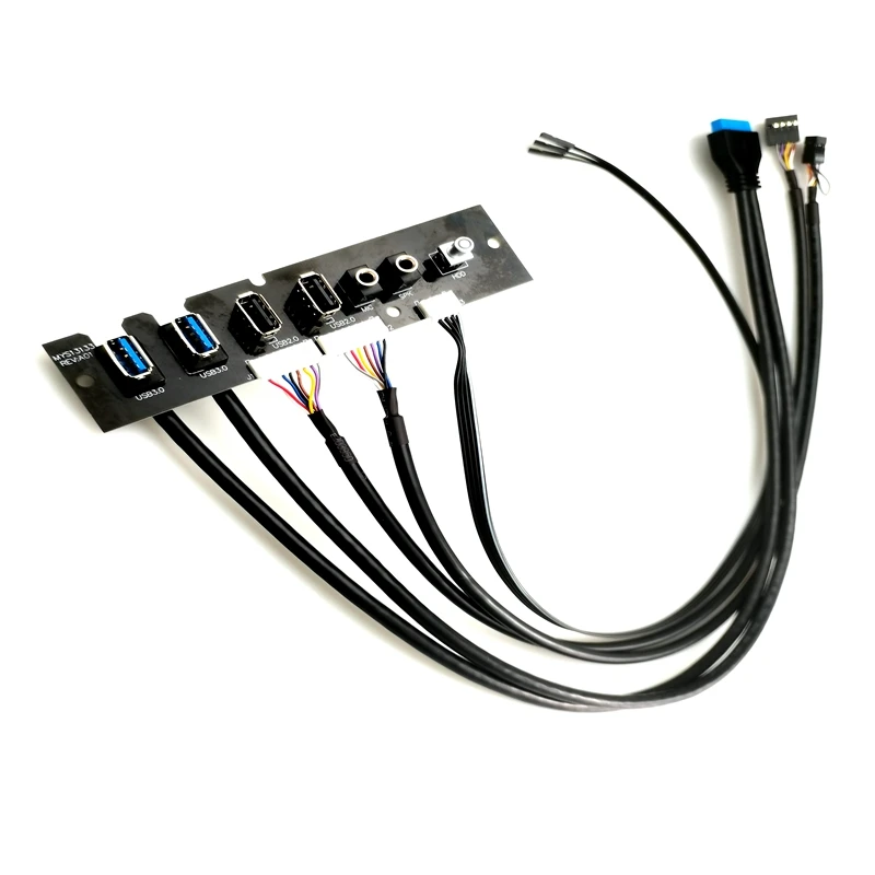 Передняя панель с двумя USB3.0 + двойной USB2.0 HD AUDIO светодиодный SW компьютерный корпус передней панели кабель обновления Модель