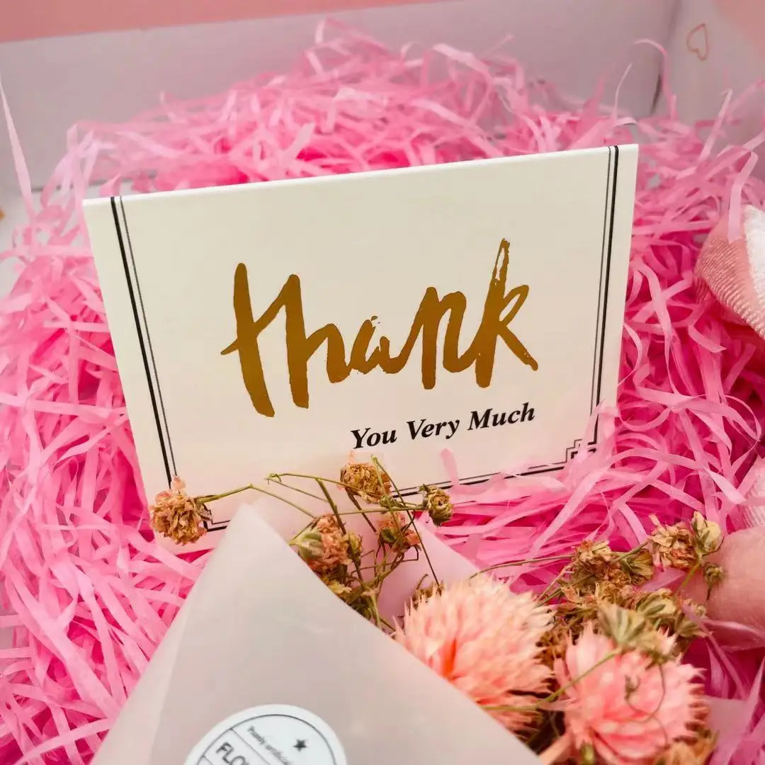 2024 Popular Custom Luxury Hot stamping colorful foil Thank you cards Gift card