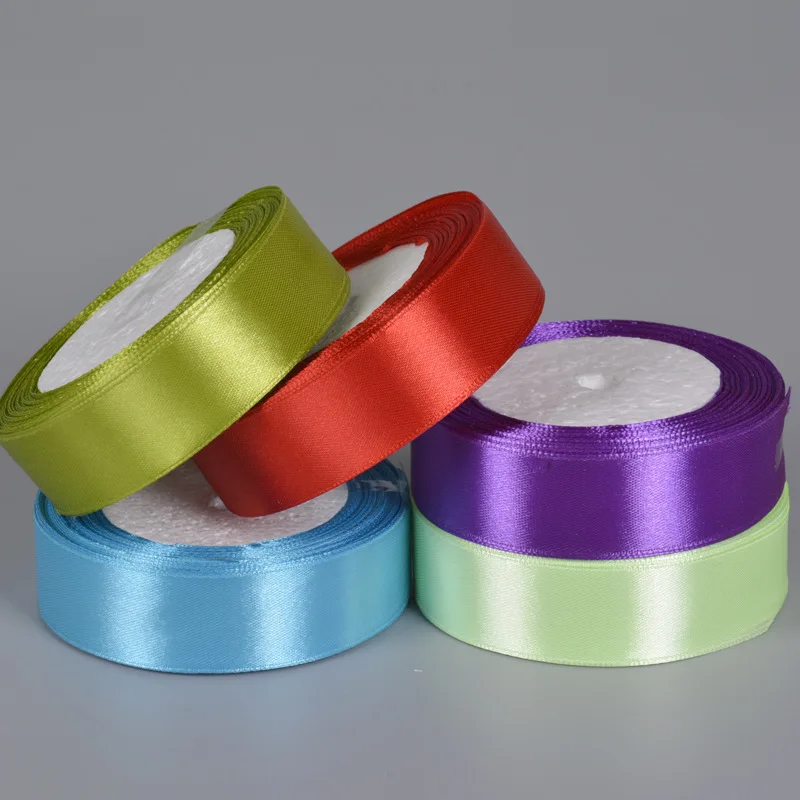 double faed satin ribbon silk satin ribbon handmade with custom printed logo for Gift Box Packing