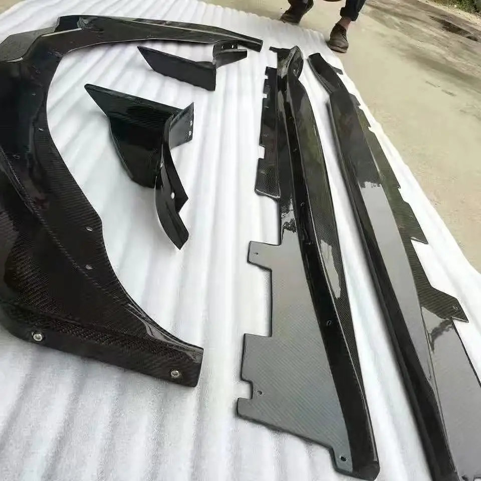 Передняя губа из углеродного волокна для Chevrolet Corvette C7, передний сплиттер, идеальная установка