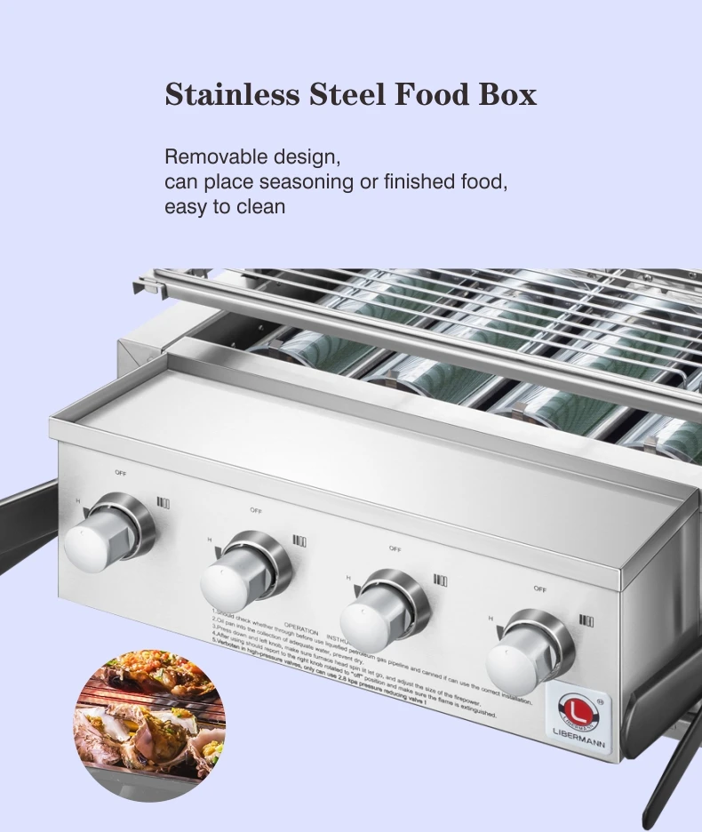 Outdoor Family Camping Gas Bbq Grill Lpg Gas Barbecue Grill Machine Roaster Meat Stove