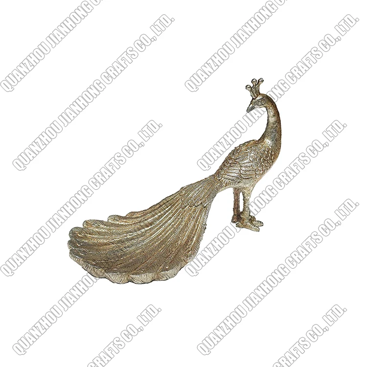 Custom European Vintage Peacock Ornaments Sculpture Resin Artifact Home Living Room Desktop Decoration