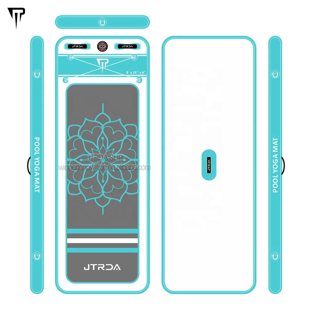JTRDA Inflatable Water Pool Yoga Mat Aqua Air Track Inflatable water SUP board yoga For Swimming Pool foldable fitness mat