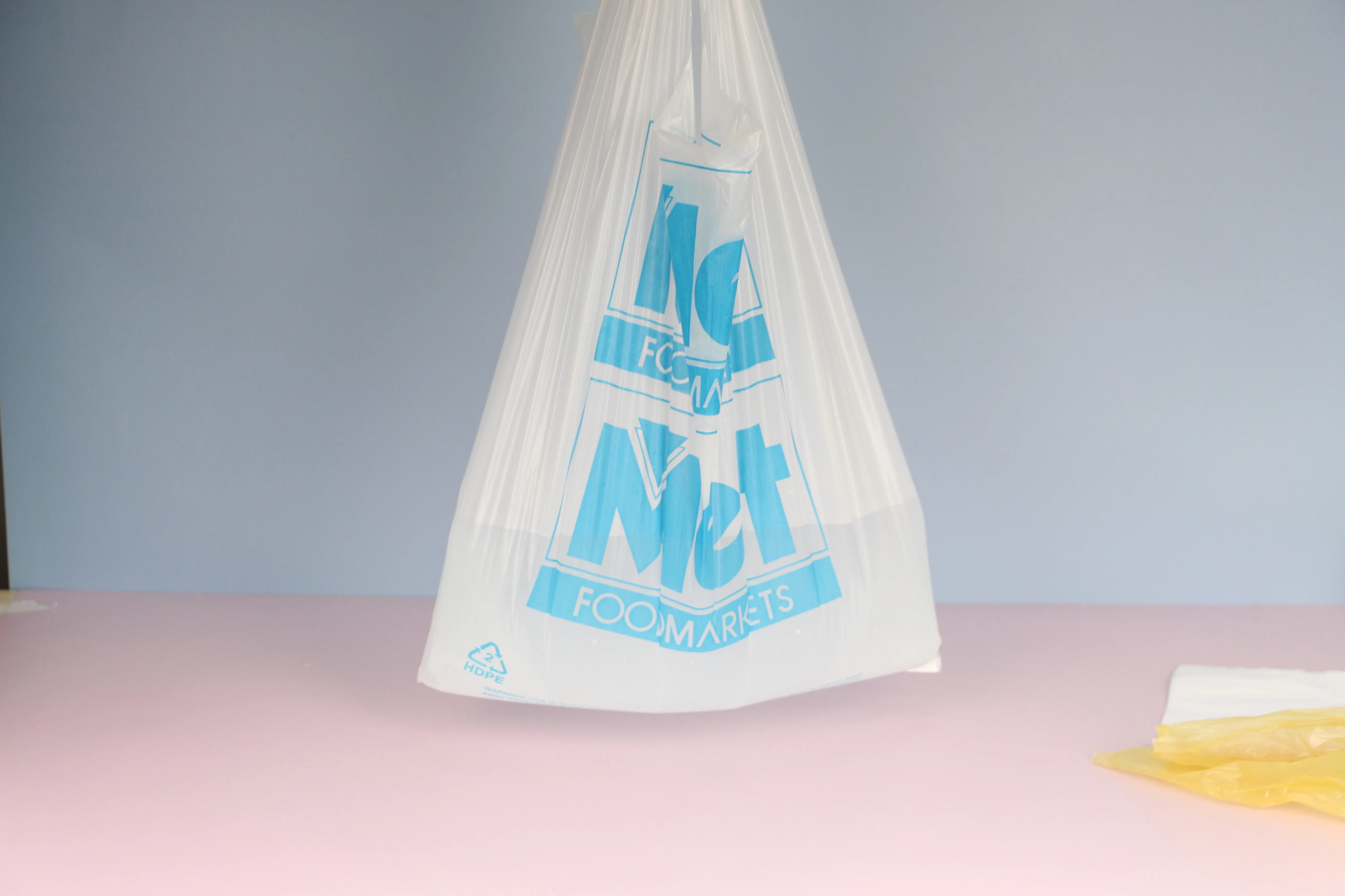 Printed logo T-shirt plastic bags customized color for market and clothes shop