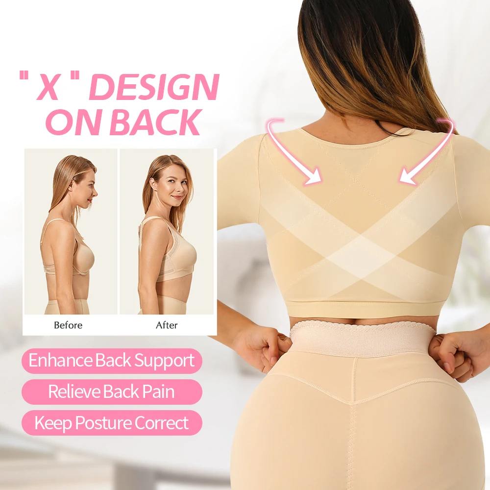 Women Post Surgery Bra Front Closure Compression Tank Top Posture Corrector Shapewear Arm Shaper