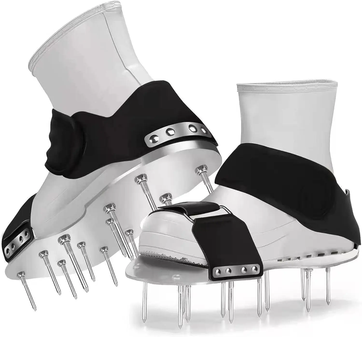 Upgraded  Metal Lawn Aerator Shoes for Garden Lawn Yard , with Adjustable Straps Spiked Shoes
