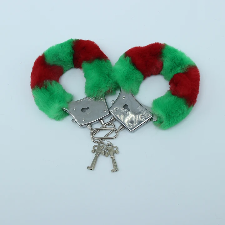 Christmas Cosplay Body Bdsm Bondage Metal Plush Handcuffs Ankle Cuffs