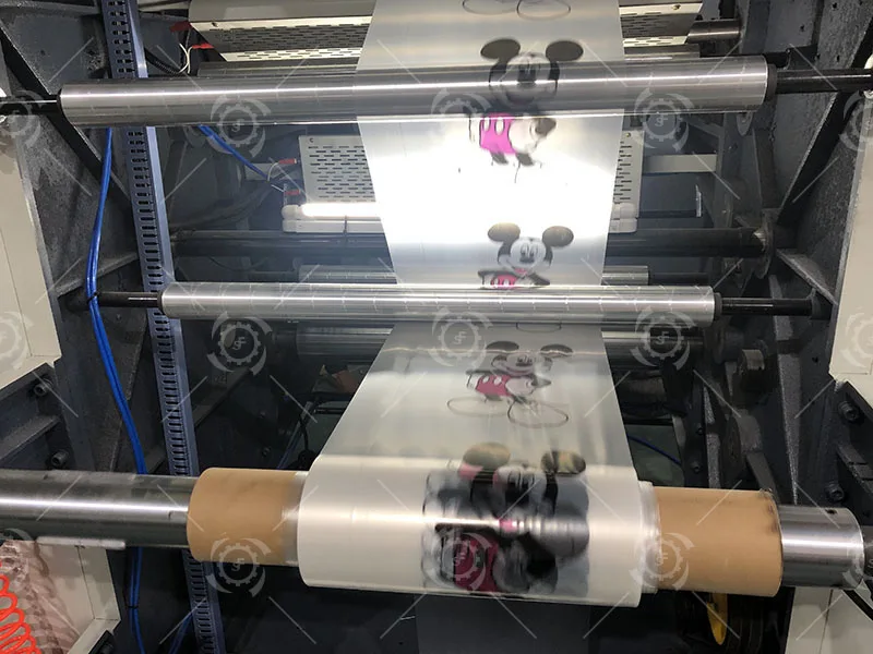 small PE bag Plastic paper roll Film 2 Color plastic film flexo printing machine