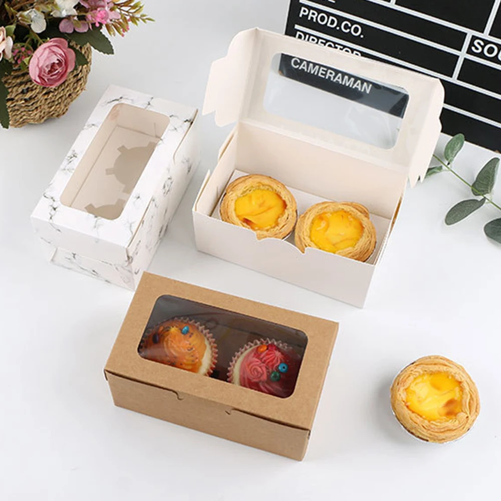 Коробка для торта одноразовая на заказ с окном коробка белая картонная крафт-бумага