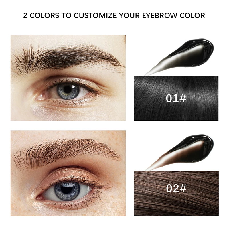 Waterproof Long Lasting Semi Permanent Eyebrows Tint Dye Kit Mixing Palette Dark Brown Lash Tint Vegan Eyebrow Dye Cream