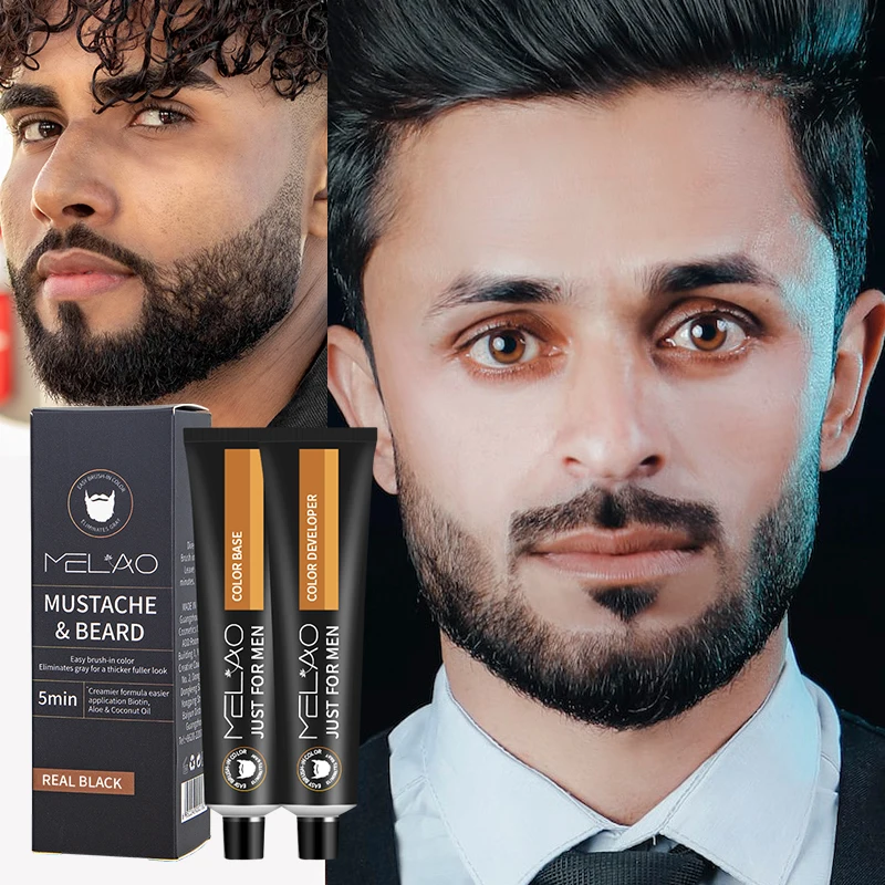 Wholesale Men Gray Beard Color Instant Beard Dye Colour Man Beard Dye Cream Tube