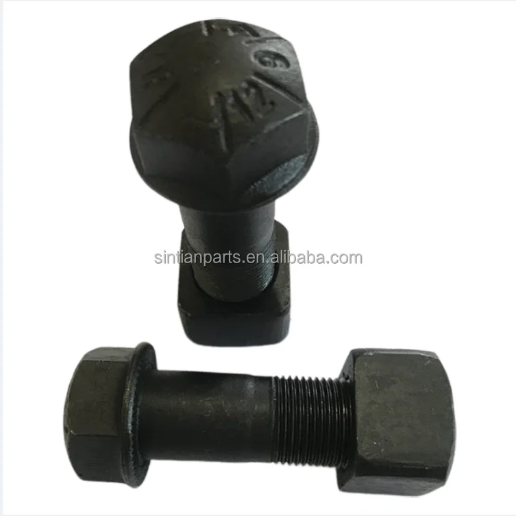 High Quality Crawler Excavator flat head track shoe bolt and nut M20X65F with good quality and better price made in China