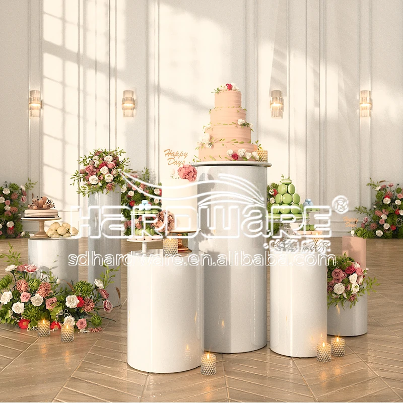 Party Flower Stands Wedding Decoration Cylinder Pillar White Pillar Design