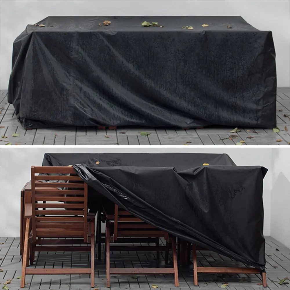Customized High Quality Oxford Table And Chair Set Protective Covers ,Black Cushion Cover For Outdoor Furniture