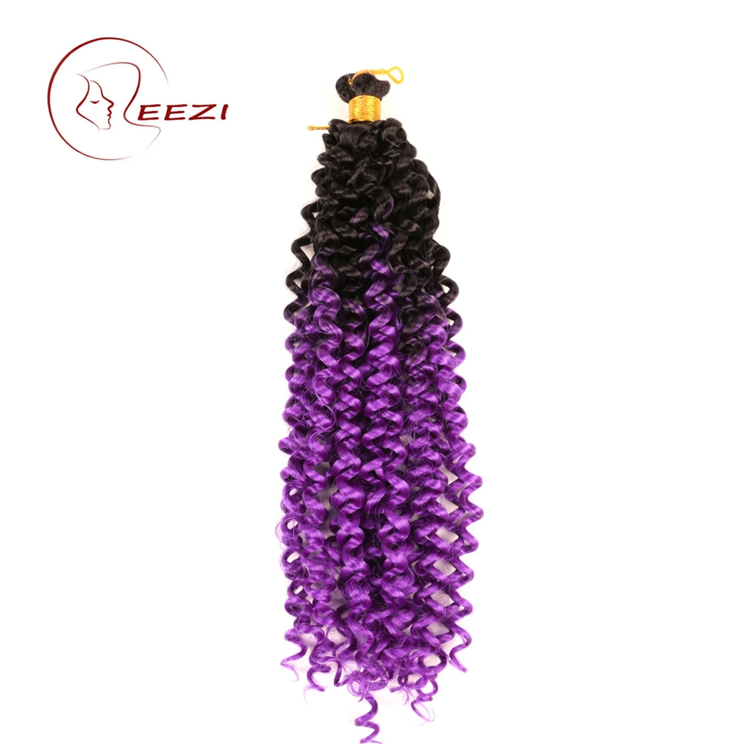 
LEEZI Wholesale Purple Color Dropshipping water wave hair bundle 14 inch Passion Twist Crochet Hair 