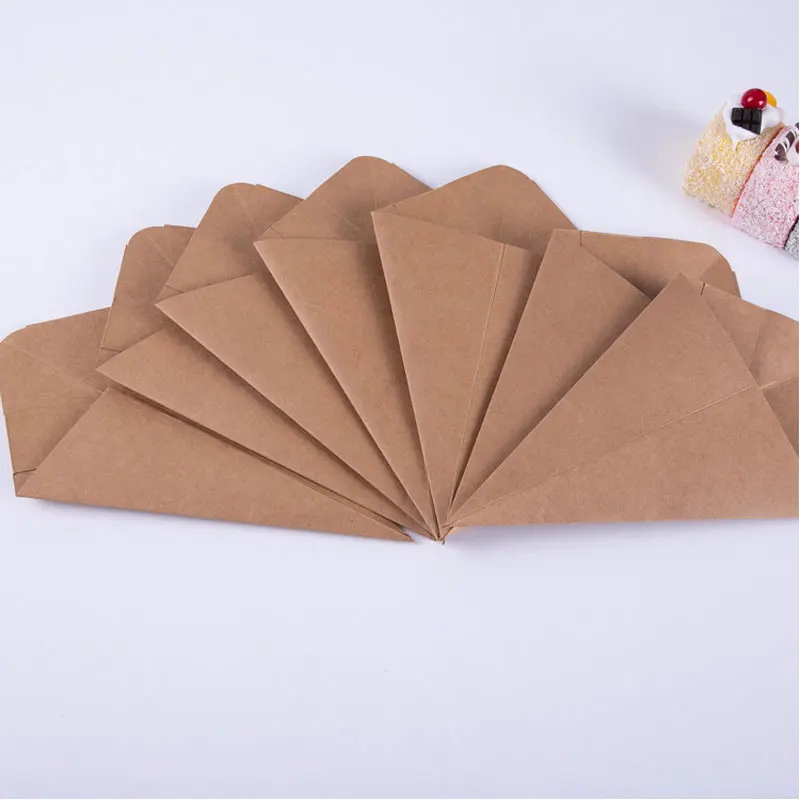 Heepack Paper Boxes For Fast Food Kraft Paper French Fries Potato Chips Snack Cone Box