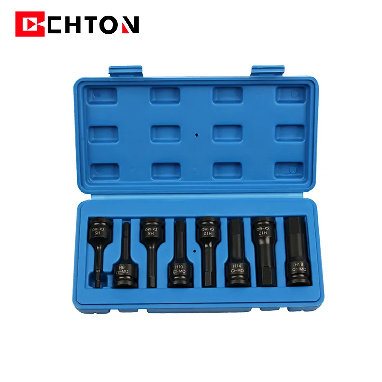 8 Pcs Heavy Duty Metric 1/2 Driver Hex Bit H5 H6 H8 H10 H12 H14 H17 H19 Air Impact Socket Set