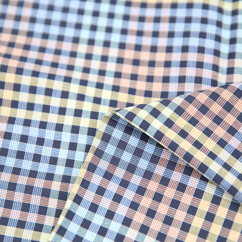 Polyester Blended Strip Egyptian Cotton Fabric Shirt Pocket Fabric COMBED Woven Plain Lightweight Solid Mercerized Wash Cotton