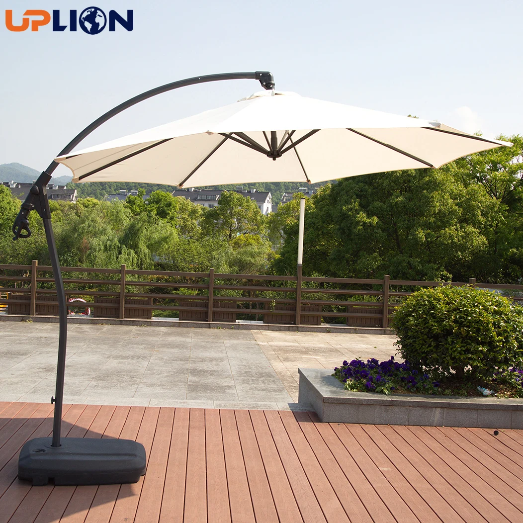 Uplion 10FT  Large Garden Aluminum Pool Parasol Outdoor Waterproof Patio Cantilever Umbrella