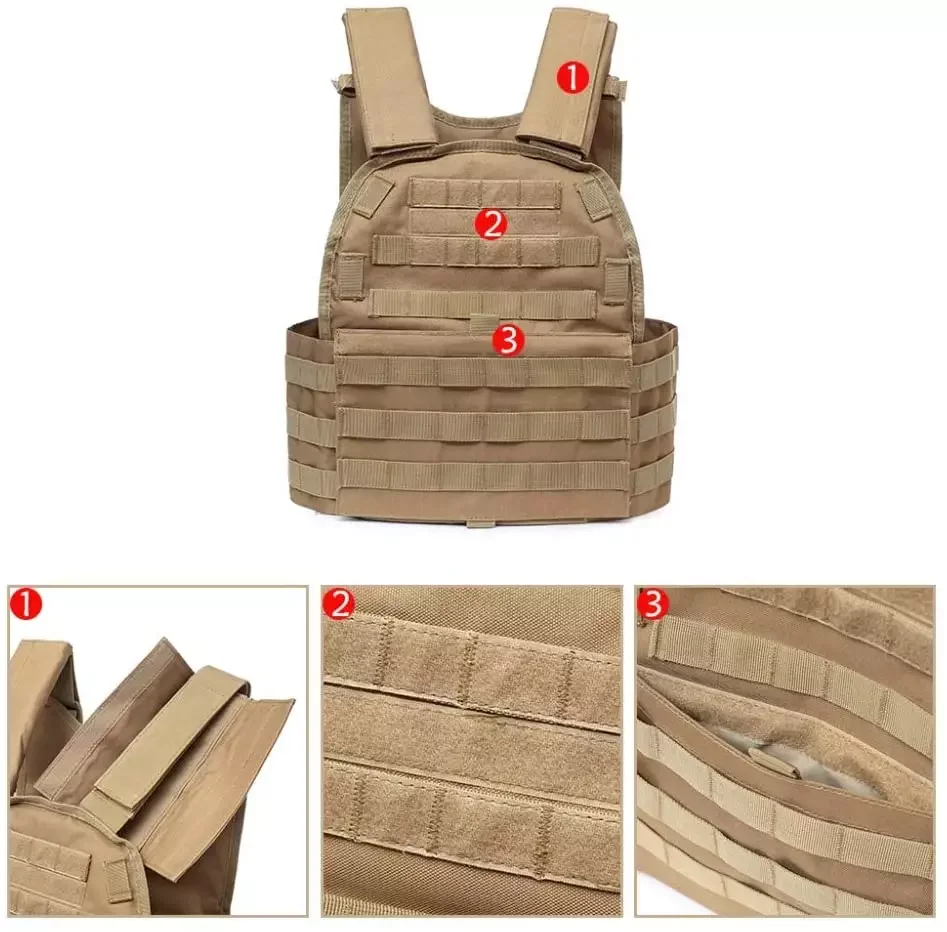 Wholesale Oxford Fabric Protective Vest Tactical Plate Carrier Safety Tactical Vest with Molle System