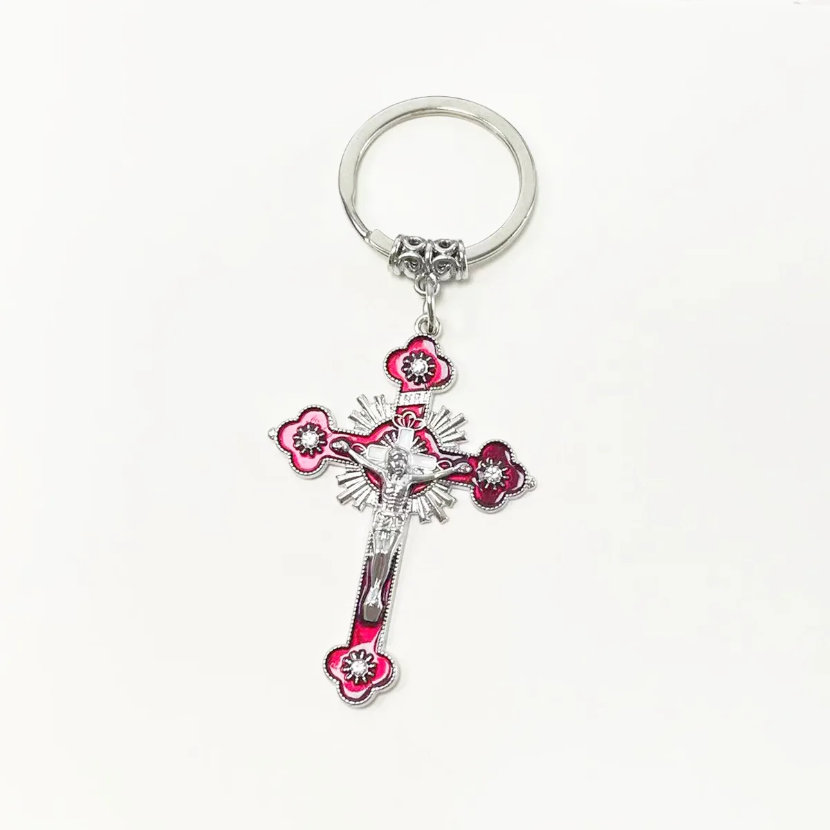 New Arrivals Christian Cross Keychain Creative Diamond Bag Pendant Keychain Personality Fashion Cross Key Chain