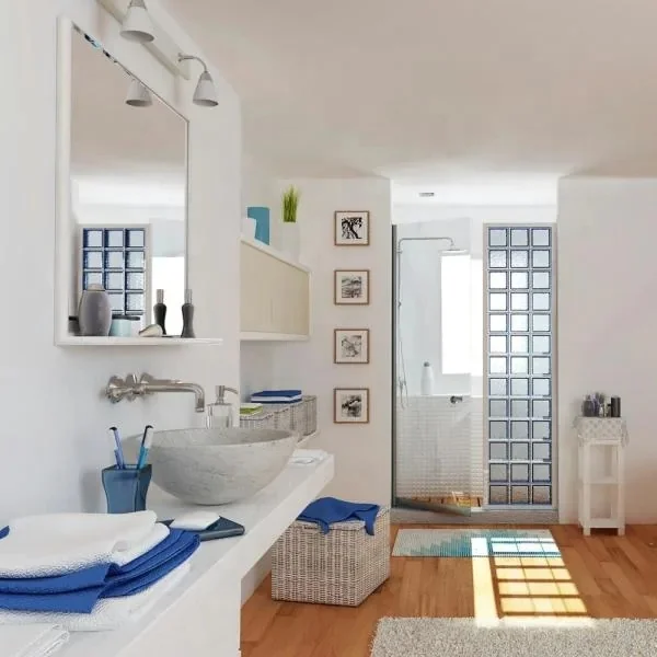 Transparent hollow glass brick transparent sitting room porch partition wall toilet opaque square bathroom frosted half wall