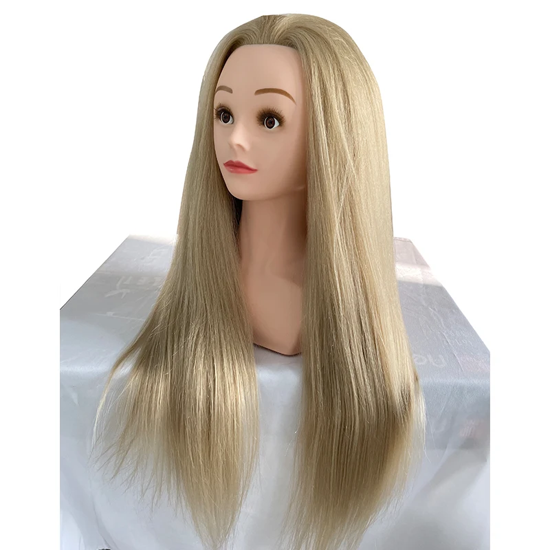 100% Human Hair Training Head With Shoulder Hair Styling Dyeing Coloring Realistic Mannequin Practice Head Dolls
