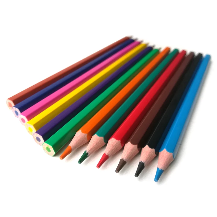 Best Selling 7 Inch 12 Colored  Hexagonal Plastic Colorful Pencil with color box