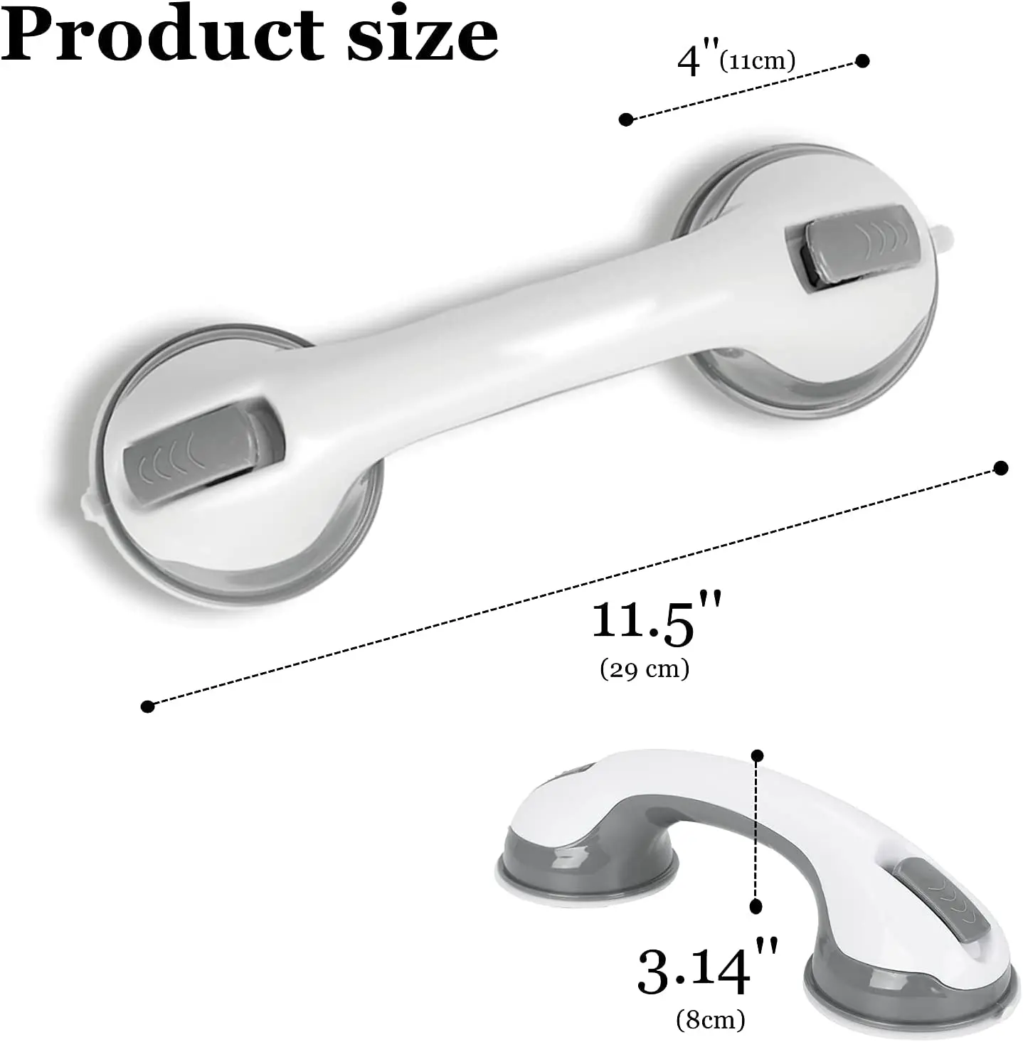 Factory price 30mm Bathroom Toilet Custom Logo Seniors Handicap Grab Bars  elderly easy install shower suction grab bar rail