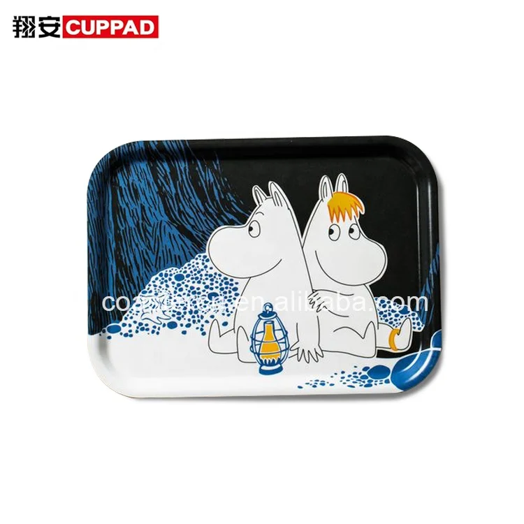 
wholesale printed restaurant serving tray wood melamine tray For food 