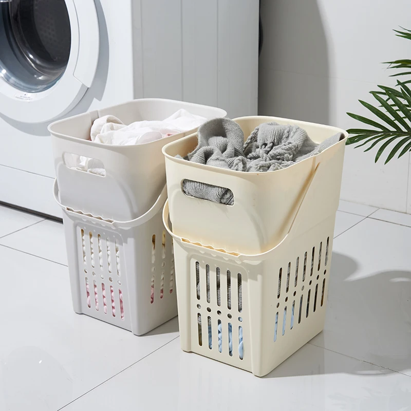 
customized household stackable large plastic laundry basket for dirty clothes 