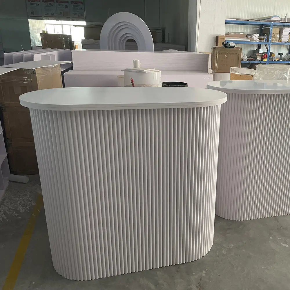 Modern Customized PVC Acrylic white black Mini Bar Counter Table Plinths Round Cake Stands for Wedding Party Events