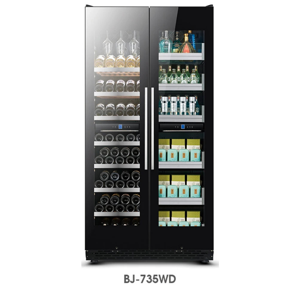 Премиум винный холодильник с двухзональным компрессором контроля температуры охладитель для красного и белого вина