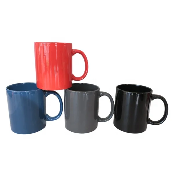 glazed ceramic mug in different shape and size