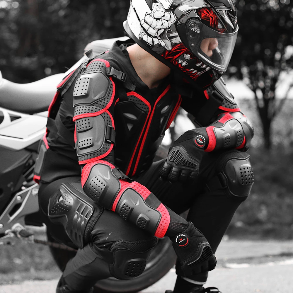 WOSAWE Men Motorcycle Racing Jackets Body Armor Off-road PE Shell Mesh Protection Gear Motocross Armor Turtle