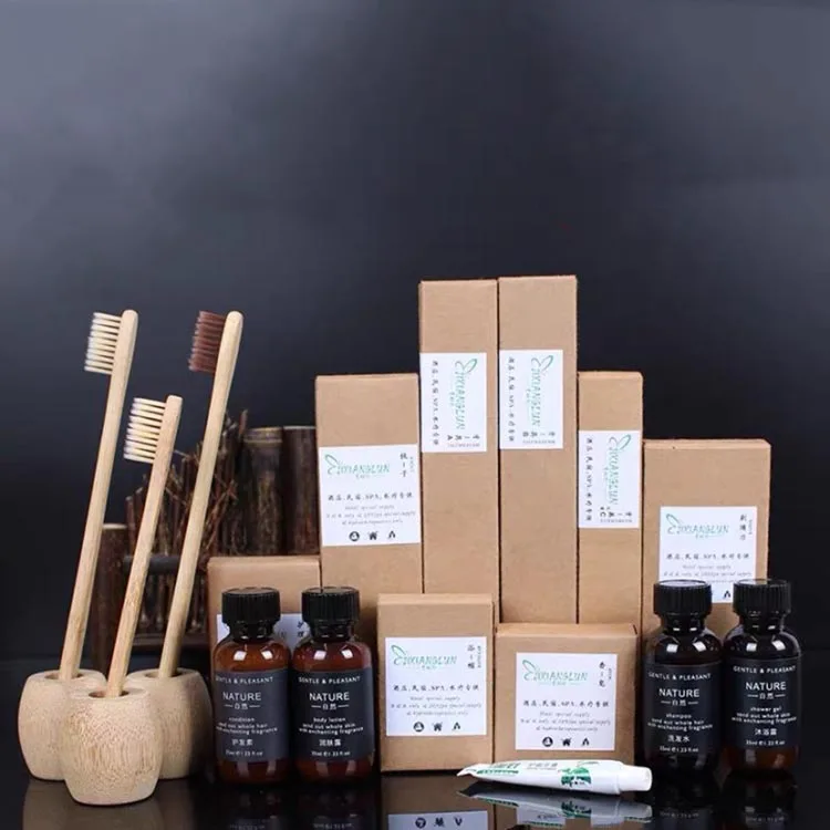 Wholesale hotel bath amenities luxury hotel amenity kit travel set shampoo and conditioner set 20g soap for bathroom