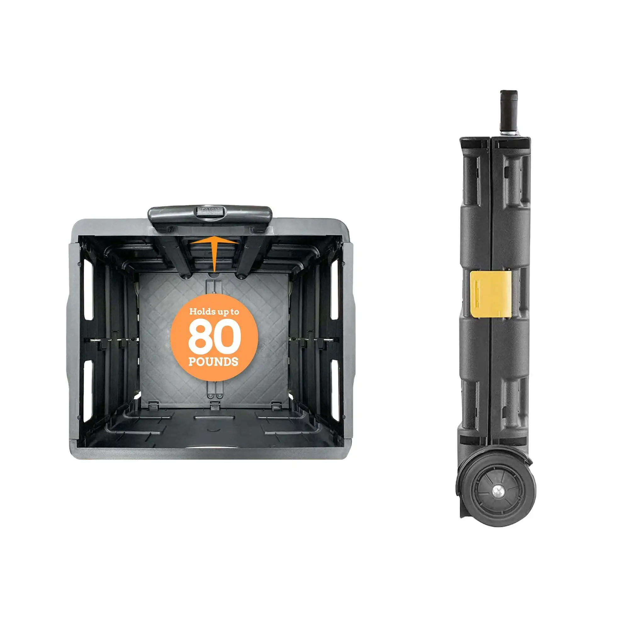 New Arrival Reliable Quality Folding Plastic Trolley Box Shopping Two Wheels Trolley