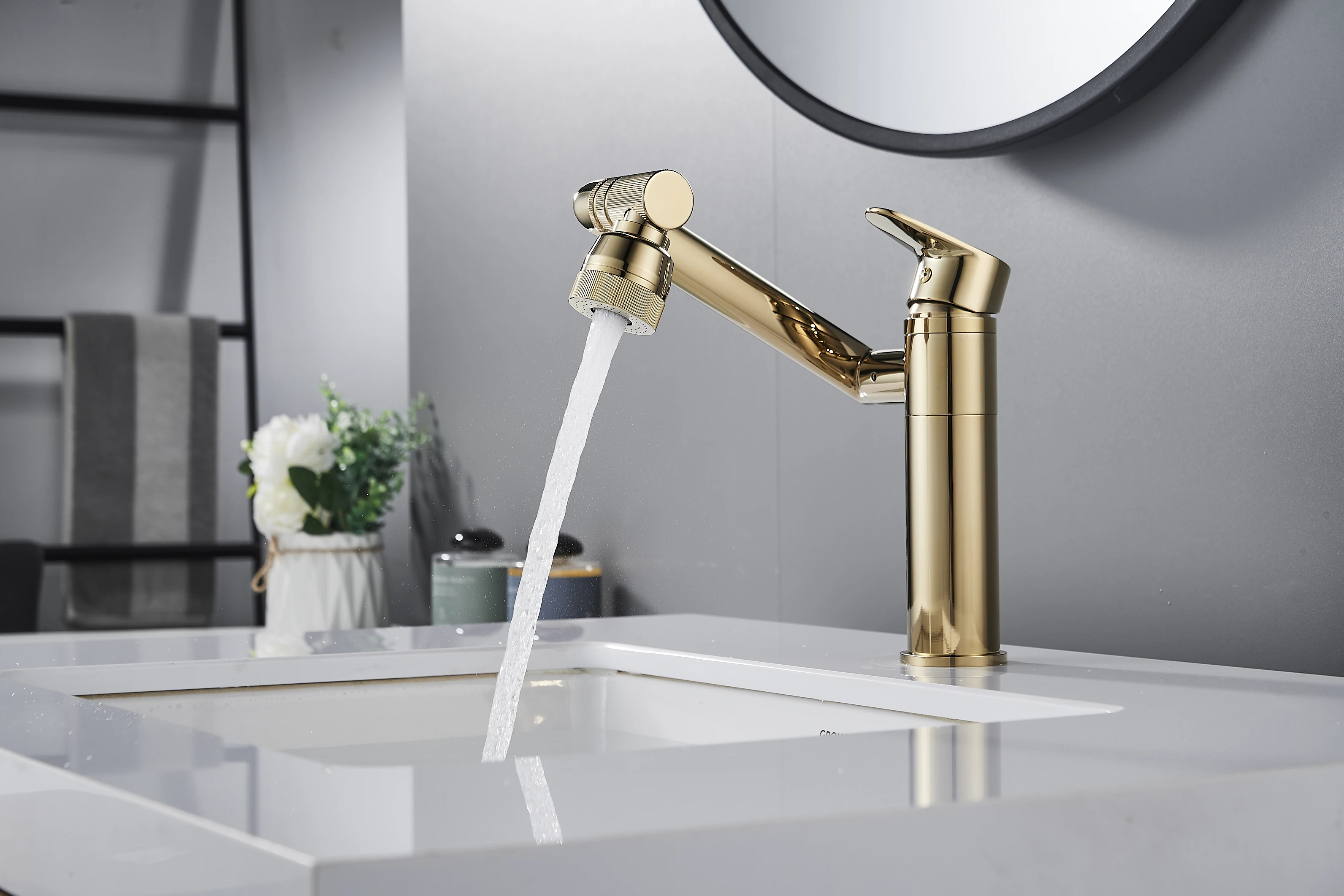 2024 Hot Selling 360° Rotation Basin Faucets Brass Bathroom Sink Faucet Modern Water Tap Washbasin Faucet Hot&Cold Mixer Taps