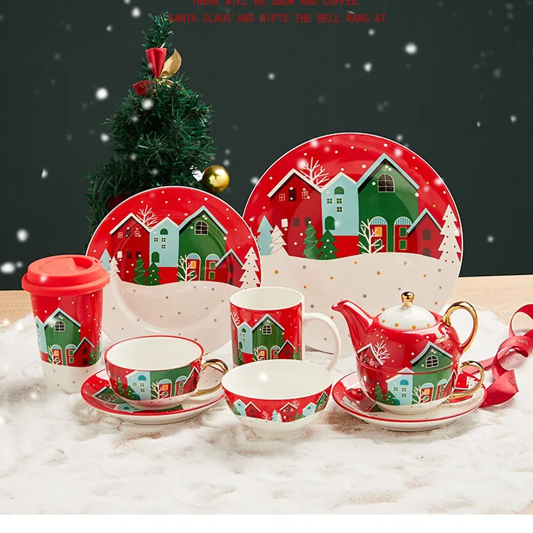 Harmony Cup And Saucer Gift Dinnerware Luxury Porcelain Dinner Set Ceramic Christmas Tableware Set