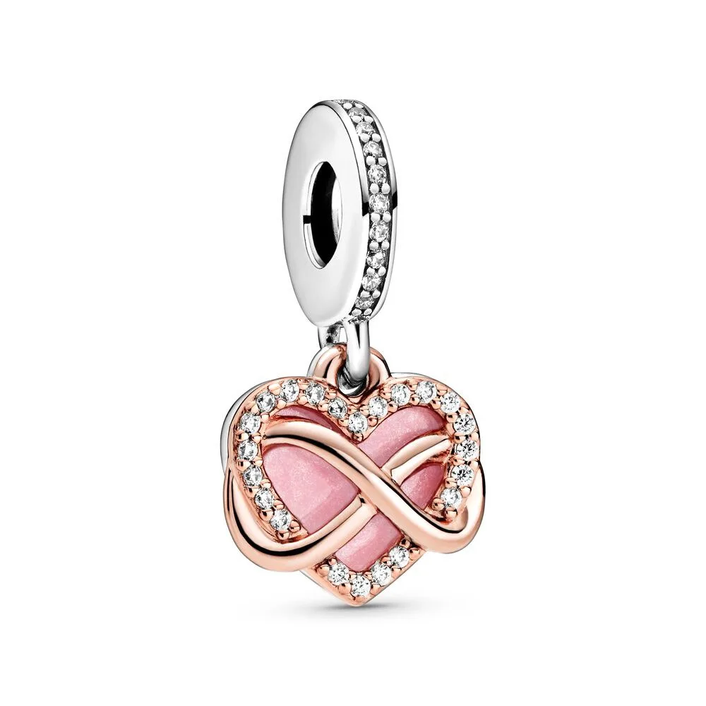 Passionate key lock Charm Shiny Eternity Symbol Heart Charm DIY Necklace Bracelet snake charm bracelets for jewelry making bulk