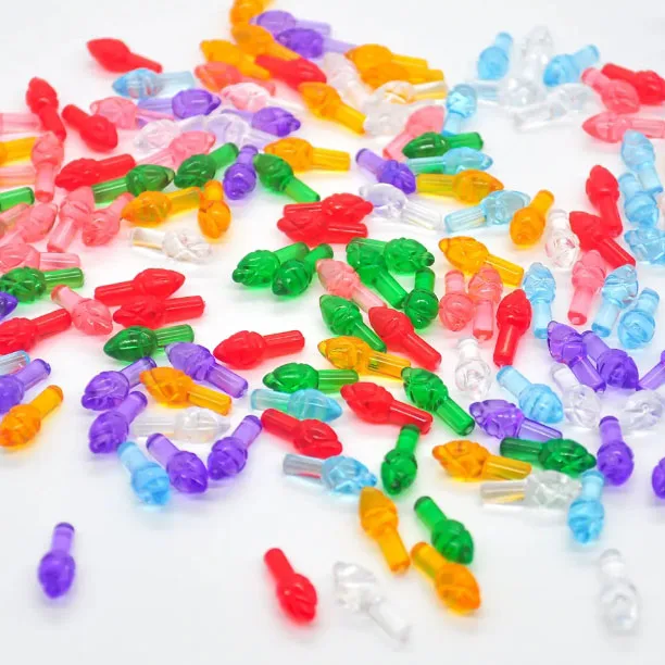 Plastic Replacement Lights Bulbs for Ceramic Christmas Tree, Pine Cones & Flame Shape, 100pcs Mixed of each bag